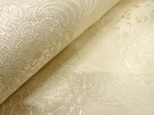  アンティーク　流水に花丸紋織り出し　花嫁衣裳丸帯（材料）